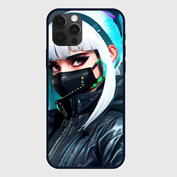 Чехол для iPhone 12 Pro Max Крутая чувиха в маске - киберпанк, цвет: 3D-черный