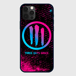 Чехол для iPhone 12 Pro Max Three Days Grace - neon gradient, цвет: 3D-черный