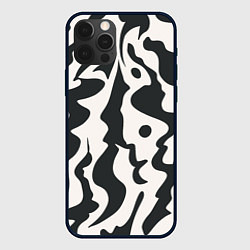 Чехол для iPhone 12 Pro Max Кляксы паттерн, цвет: 3D-черный