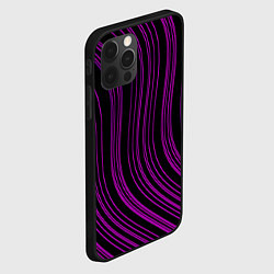 Чехол для iPhone 12 Pro Max Абстракция фиолетовые линии, цвет: 3D-черный — фото 2
