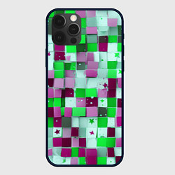 Чехол для iPhone 12 Pro Max Ретро Квадраты, цвет: 3D-черный