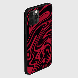 Чехол для iPhone 12 Pro Max Абстракция тёмно-красный, цвет: 3D-черный — фото 2