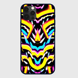 Чехол для iPhone 12 Pro Max Abstract mirrow pattern - neural network, цвет: 3D-черный