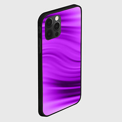 Чехол для iPhone 12 Pro Max Розово фиолетовый абстрактный узор волны, цвет: 3D-черный — фото 2