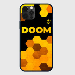 Чехол для iPhone 12 Pro Max Doom - gold gradient: символ сверху, цвет: 3D-черный