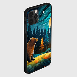 Чехол для iPhone 12 Pro Max Хозяин тайги: медведь в лесу, цвет: 3D-черный — фото 2