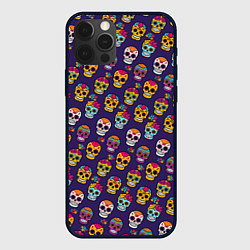 Чехол для iPhone 12 Pro Max Мексиканские черепа Калака, цвет: 3D-черный