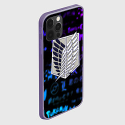 Чехол для iPhone 12 Pro Max Неоновые лого атака титанов, цвет: 3D-серый — фото 2