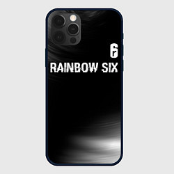 Чехол для iPhone 12 Pro Max Rainbow Six glitch на темном фоне: символ сверху, цвет: 3D-черный