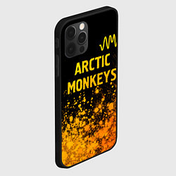 Чехол для iPhone 12 Pro Max Arctic Monkeys - gold gradient: символ сверху, цвет: 3D-черный — фото 2