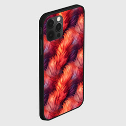 Чехол для iPhone 12 Pro Max Красный мех паттерн, цвет: 3D-черный — фото 2