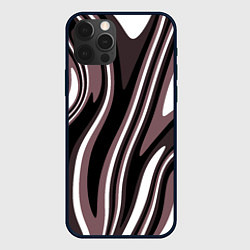 Чехол iPhone 12 Pro Max Абстракция пыльно-розовый и чёрный