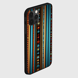 Чехол для iPhone 12 Pro Max Этнический паттерн в вертикальную полоску, цвет: 3D-черный — фото 2
