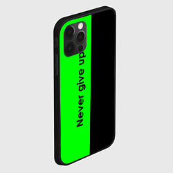 Чехол для iPhone 12 Pro Max Never give up мотивация красно-зелёный, цвет: 3D-черный — фото 2