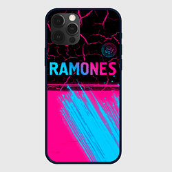 Чехол для iPhone 12 Pro Max Ramones - neon gradient посередине, цвет: 3D-черный