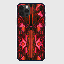Чехол для iPhone 12 Pro Max Киберпанк неоновая броня красная, цвет: 3D-черный