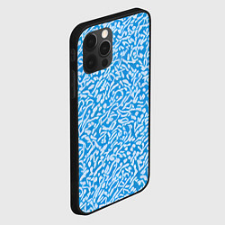 Чехол для iPhone 12 Pro Max Белые узоры на синем фоне, цвет: 3D-черный — фото 2