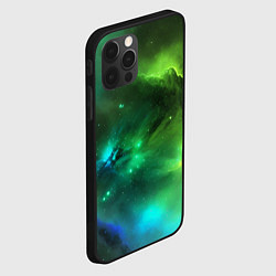 Чехол для iPhone 12 Pro Max Бескрайний космос зелёный, цвет: 3D-черный — фото 2
