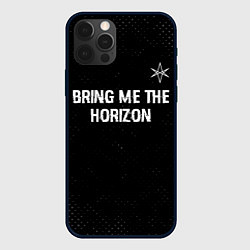 Чехол для iPhone 12 Pro Max Bring Me the Horizon glitch на темном фоне посеред, цвет: 3D-черный