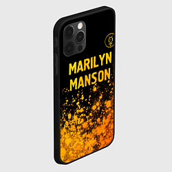 Чехол для iPhone 12 Pro Max Marilyn Manson - gold gradient посередине, цвет: 3D-черный — фото 2