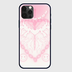 Чехол для iPhone 12 Pro Max Сердце на цепях, цвет: 3D-черный