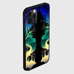 Чехол для iPhone 12 Pro Max Звёздная ночь в сказочном лесу, цвет: 3D-черный — фото 2