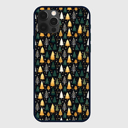 Чехол для iPhone 12 Pro Max Новогодний ельник, цвет: 3D-черный