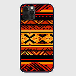 Чехол для iPhone 12 Pro Max Узор в этническом стиле масаев, цвет: 3D-черный