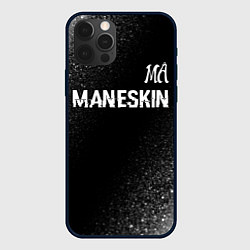 Чехол для iPhone 12 Pro Max Maneskin glitch на темном фоне посередине, цвет: 3D-черный