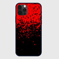 Чехол для iPhone 12 Pro Max Красно-чёрный переход, цвет: 3D-черный