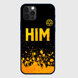 Чехол для iPhone 12 Pro Max HIM - gold gradient посередине, цвет: 3D-черный