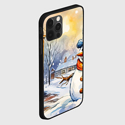 Чехол для iPhone 12 Pro Max Снеговик новый год, цвет: 3D-черный — фото 2