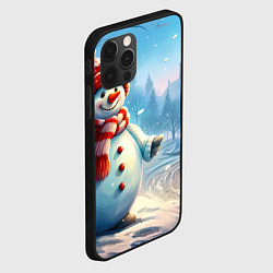 Чехол для iPhone 12 Pro Max Снеговик новогодний, цвет: 3D-черный — фото 2