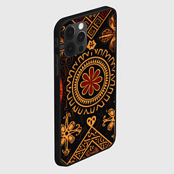 Чехол для iPhone 12 Pro Max Орнамент в славянском стиле на тёмном фоне, цвет: 3D-черный — фото 2