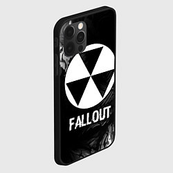 Чехол для iPhone 12 Pro Max Fallout glitch на темном фоне, цвет: 3D-черный — фото 2
