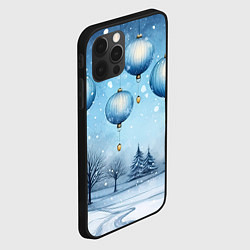 Чехол для iPhone 12 Pro Max Крупные новогодние шары, цвет: 3D-черный — фото 2