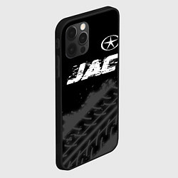 Чехол для iPhone 12 Pro Max JAC speed на темном фоне со следами шин посередине, цвет: 3D-черный — фото 2