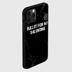 Чехол для iPhone 12 Pro Max Bullet For My Valentine glitch на темном фоне посе, цвет: 3D-черный — фото 2