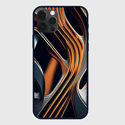 Чехол для iPhone 12 Pro Max Слияние красок оранжевого и чёрного абстракция, цвет: 3D-черный