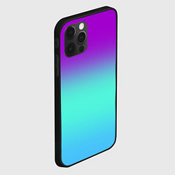 Чехол для iPhone 12 Pro Max Фиолетовый бирюзовый голубой неоновый градиент, цвет: 3D-черный — фото 2
