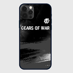 Чехол для iPhone 12 Pro Max Gears of War glitch на темном фоне посередине, цвет: 3D-черный