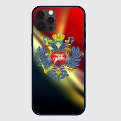 Чехол для iPhone 12 Pro Max Герб РФ патриот, цвет: 3D-черный