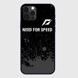 Чехол для iPhone 12 Pro Max Need for Speed glitch на темном фоне посередине, цвет: 3D-черный
