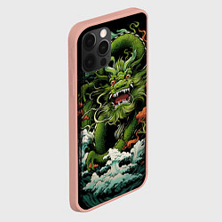 Чехол для iPhone 12 Pro Max Зеленый дракон символ года, цвет: 3D-светло-розовый — фото 2