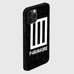 Чехол для iPhone 12 Pro Max Paramore glitch на темном фоне, цвет: 3D-черный — фото 2