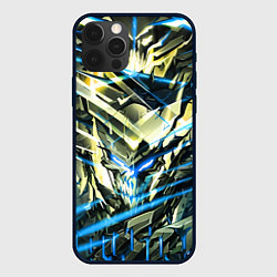 Чехол для iPhone 12 Pro Max Киберпанк адский скелет синий, цвет: 3D-черный