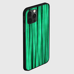 Чехол для iPhone 12 Pro Max Абстракция полосы зелёные, цвет: 3D-черный — фото 2