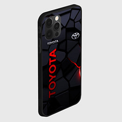 Чехол для iPhone 12 Pro Max Toyota - плиты с эффектом свечения, цвет: 3D-черный — фото 2