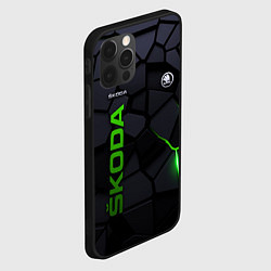 Чехол для iPhone 12 Pro Max Skoda - плиты с эффектом свечения, цвет: 3D-черный — фото 2