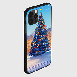 Чехол для iPhone 12 Pro Max Новогодняя площадь с елкой, цвет: 3D-черный — фото 2